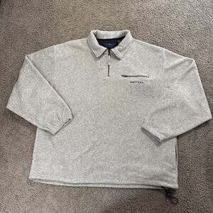 GANT USA The Rugger Fleece Men’s 1/4 Zip Fleece Jacket Spell Out Size XXL Gray